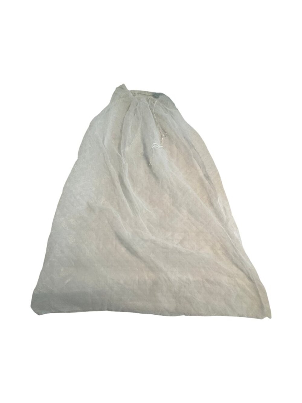 6 White Veil Tulle Laundry Bags with Drawstring Tie